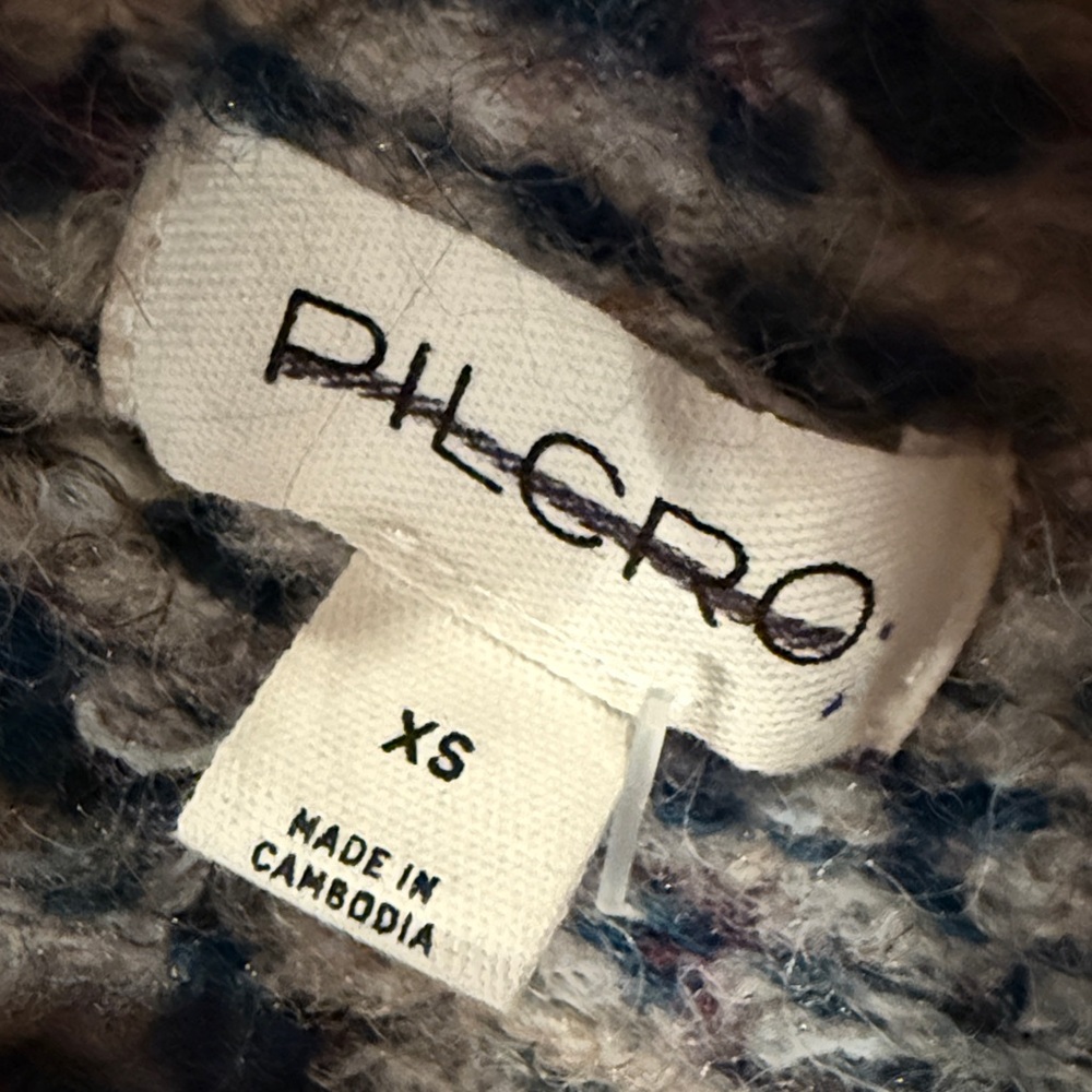 Pilcro Cream and Teal Patterned Crewneck Sweater - Picture 7 of 7